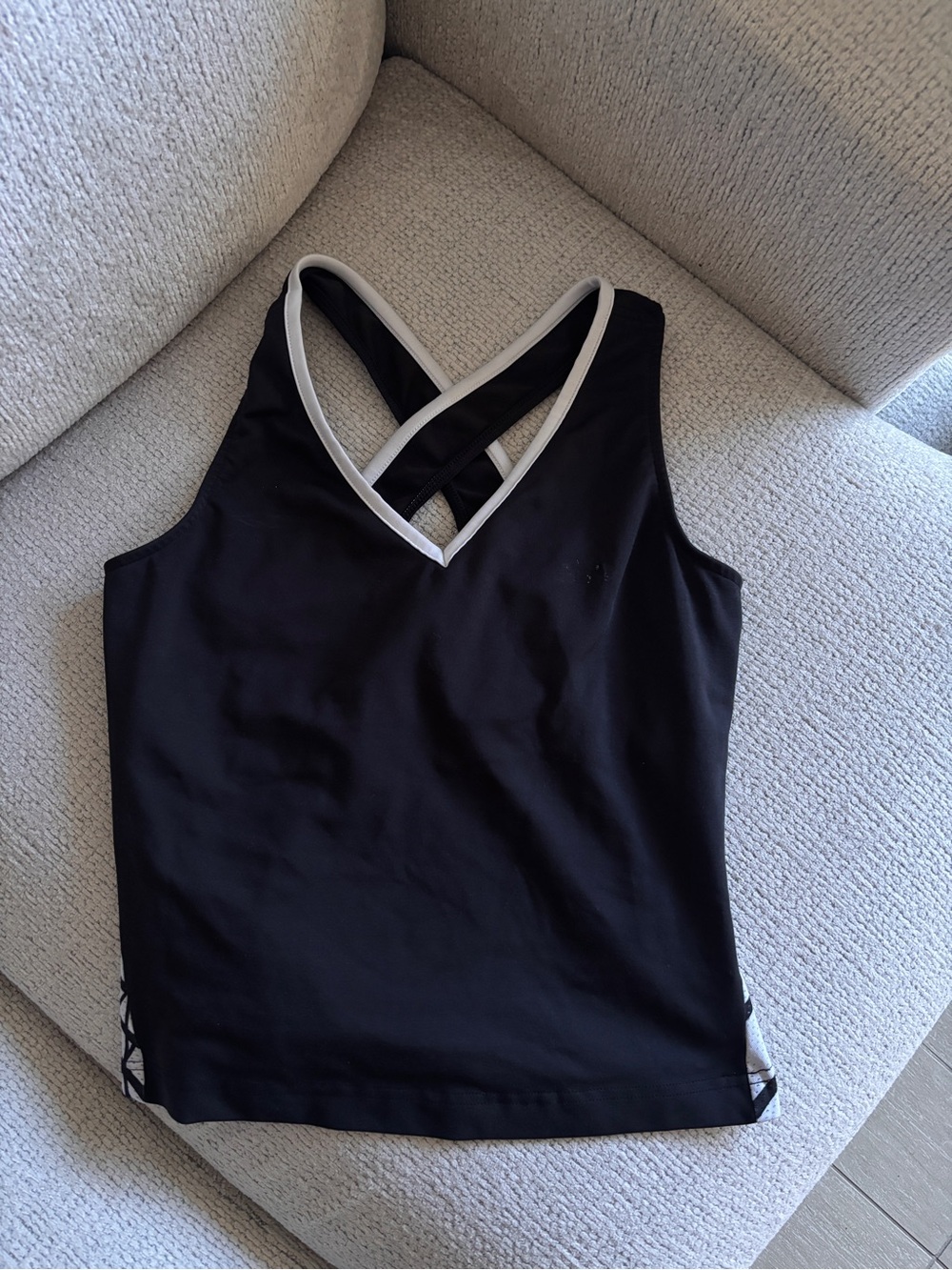 Vintage adidas Athletic Tank Top Black White Graphic Back